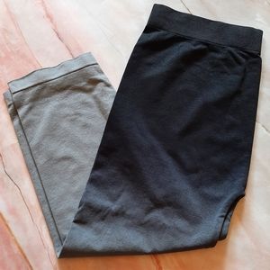 Black & Gray Ombre Capri Leggings